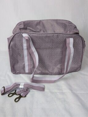 Thirty-One All Packed Mini Duffle - Purple Crosshatch Carrying w/ Strap New